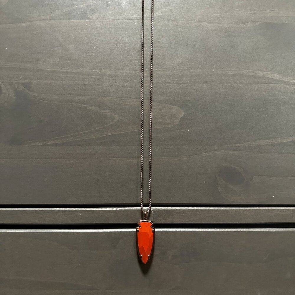 Kendra Scott Dark Orange Arrowhead Necklace